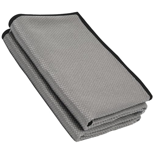 Idea Home Premium Microfiber Cleaning Cloth Ultra Absorbent Streak and Lint Free Fish Scale Large 16 x 24 Polishing Glass Drying Towel (2 Pack)