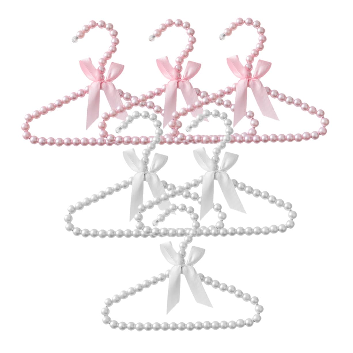 Cintres garçon fille plastique avec perles miniatures rose blanc pour vêtement délicat