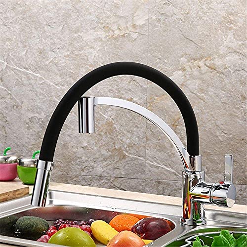 Robinet de cuisine à ressort mitigeur eau chaude évier orientable multi-cuves - 2