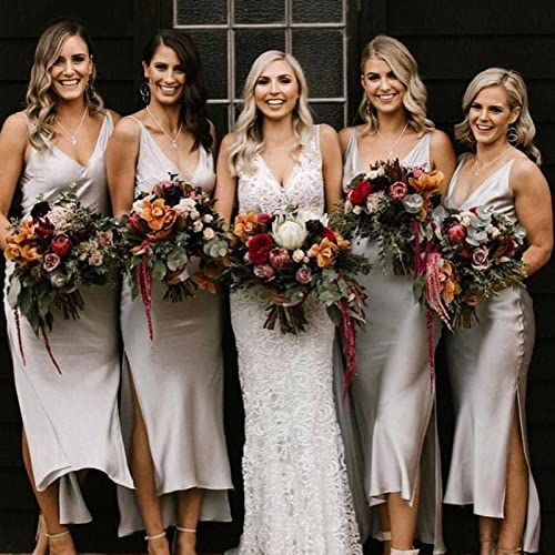 HUASAI 2/4/6Pcs Bridesmaids Necklace for Weeding Love Knot Necklace Bridesmaid Proposal Gifts With Card3