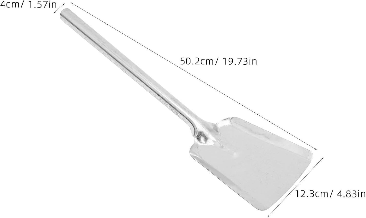 VICASKY Fireplace Ash Shovel with Long Handle, Medium Coal Scoop, Lightweight Steel Fireplace Tool for Home Ash Removal and Fire Pit Cleaning, Sturdy Stove and Oven Accessory
