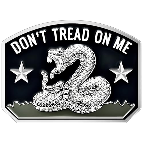Gadsden Flag Rattlesnake Car Emblem 3D Metal Decal with DonT Tread ON ME Slogan 3M Adhesive Perfect for Cars Motorcycles Windows Doors and Flat Surfaces (Chrome)