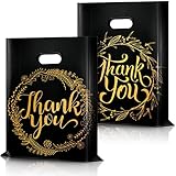 Bolsas de plástico para productos de agradecimiento: estas elegantes bolsas de compras de agradecimiento de color negro brillante son una excelente opción para que los pequeños minoristas compren bolsas de compras a granel. Es duradero y fácil de almacenar ropa, artesanías, joyas, libros o cualquier otro producto