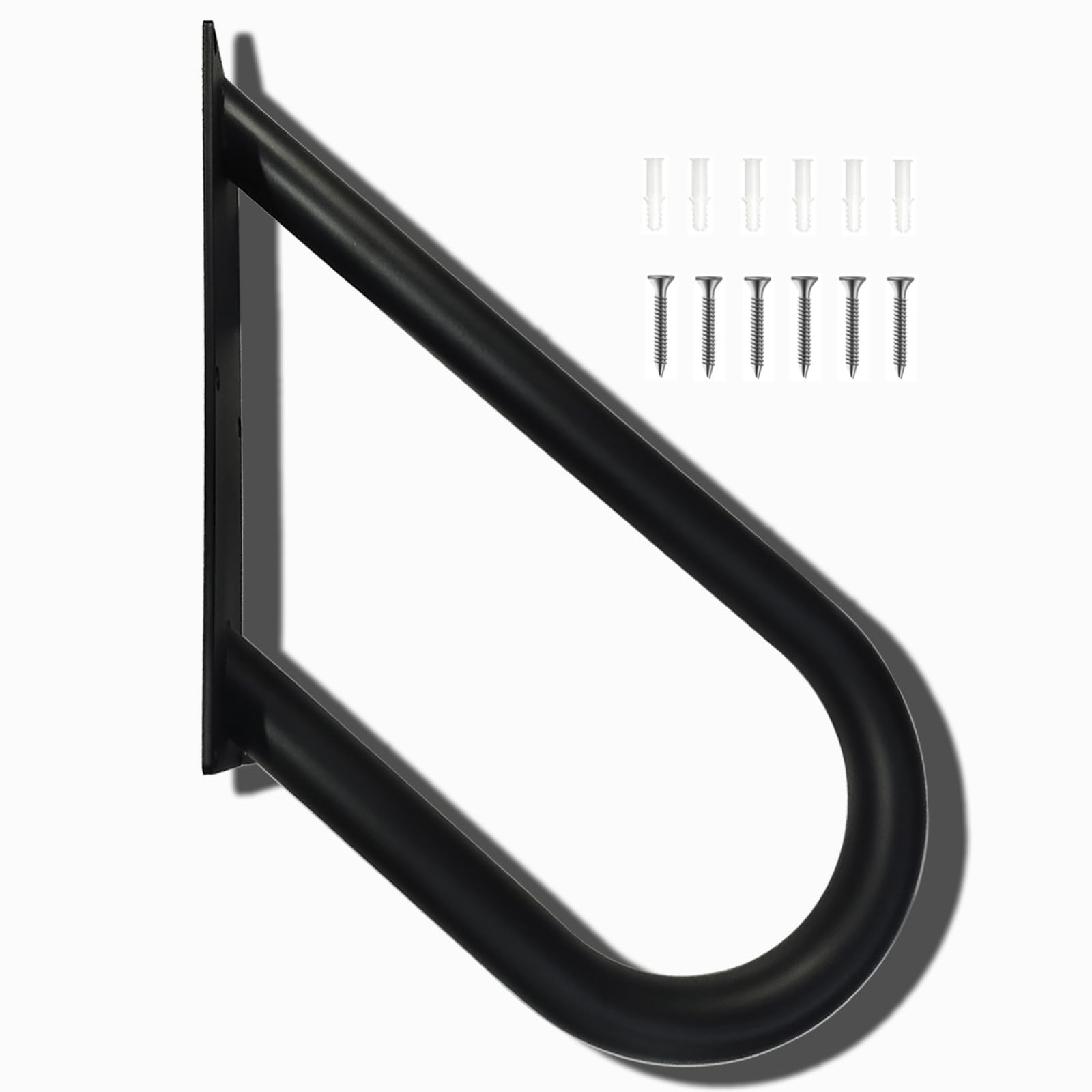 Pasamanos de escalera tipo U, pasamanos para exteriores, instalación montada en la pared, adecuado para 1-2 escalones, baño, proporciona comodidad para la seguridad familiar (longitud 18