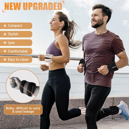 Image of BECOJADDE Ankle Weights Set of 2 (1 lb /2 lb /3 lb Each) Adjustable Wrist Weights for Women Men Wearable Arm Leg Weight for Pilates, Running, Walking, Workout, Yoga
