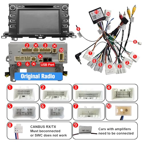 Image of Car Radio Stereo for Toyota Highlander 2014-2019 Built in Carplay /Android Auto,Android Head Unit 4G RAM 64GROM with WiFi GPS Navigation BT DSP 48-EQ SWC AM /FM Radio (No Backup Camera)