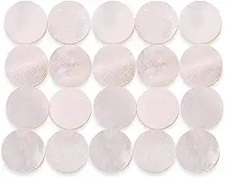 20 peças de incrustação de escala de guitarra, marcadores de 6 mm com pontos embutidos concha de pérola branca para violão, bandolim, baixo, ukulele, banjo, decoração