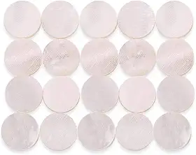 20 peças de incrustação de escala de guitarra, marcadores de 6 mm com pontos embutidos concha de pérola branca para violão, bandolim, baixo, ukulele, banjo, decoração