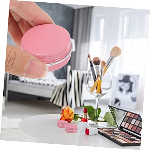Operitacx 8pcs Box Candle Storage Jar Empty Tins Tin Metal Round Coffee Tins Makeup Containers Candle Tins Candle Jars for Making Candles Sample Bulk Pink Aluminum Travel