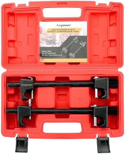 Acymner Macpherson Strut Spring Compressor Tool Kit | Universal Coil Spring Compressor Tool, 1/2" Square Drive Heavy Duty Strut Compressor for Car Truck Motorcycle,with Detent Pins,Set of 2,300mm