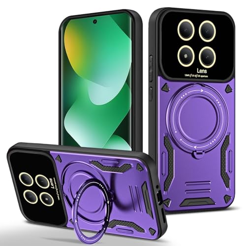Coque Xiaomi Redmi Note 14 4G violette en silicone rigide avec anneau
