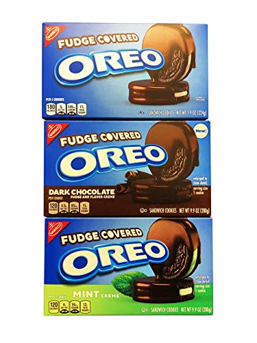 Fudge Covered Sandwich Cookies Variety Pack - Oreo Regular, Oreo Dark Chocolate and Oreo Mint Creme (27.7 oz Total) (3 Pack)