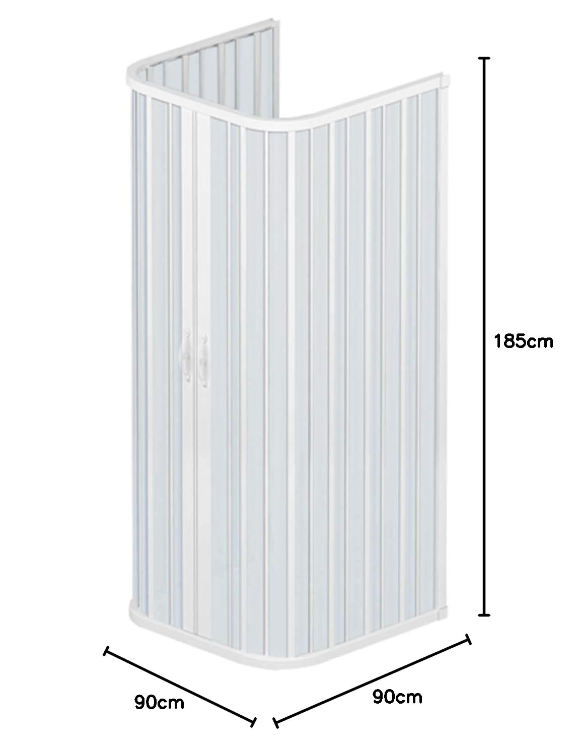Paroi De Douche Ariete 3 Côtés 90x90x90 Cm – Ouverture Centrale – Neuve