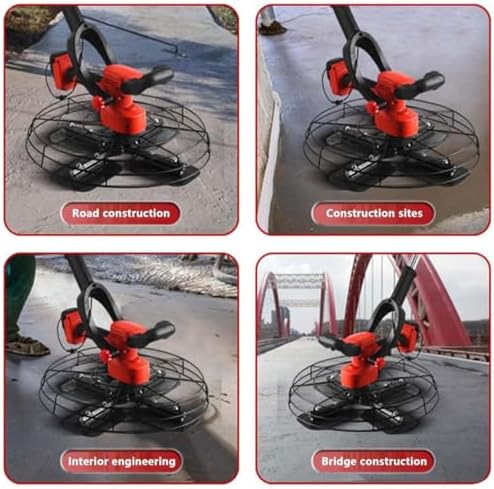 Professional Cordless Rendering Tool - 300 RPM Electric Handheld Finishing Machine, 45cm Blade, 6-Speed Control, Cement Trowel with 30000mAh Battery & Extension Pole.