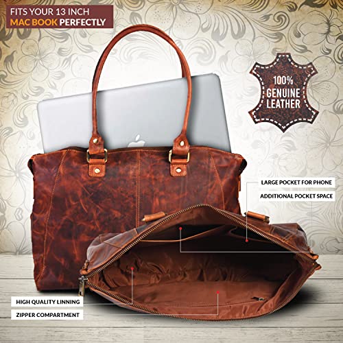 Bolso Tote de cuero genuino para mujer con diseño floral miniatura 5