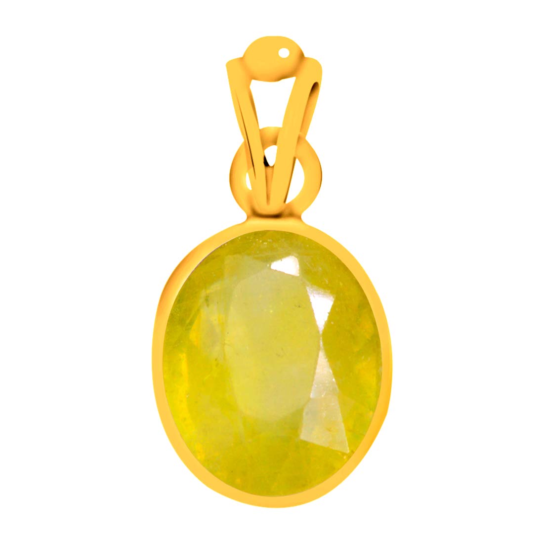 Certified Yellow Sapphire Pukhraj 6.5 Carat or 7.25ratti Panchdhatu Alloy Gold Plating Astro Pendant for Men & Women-image-10