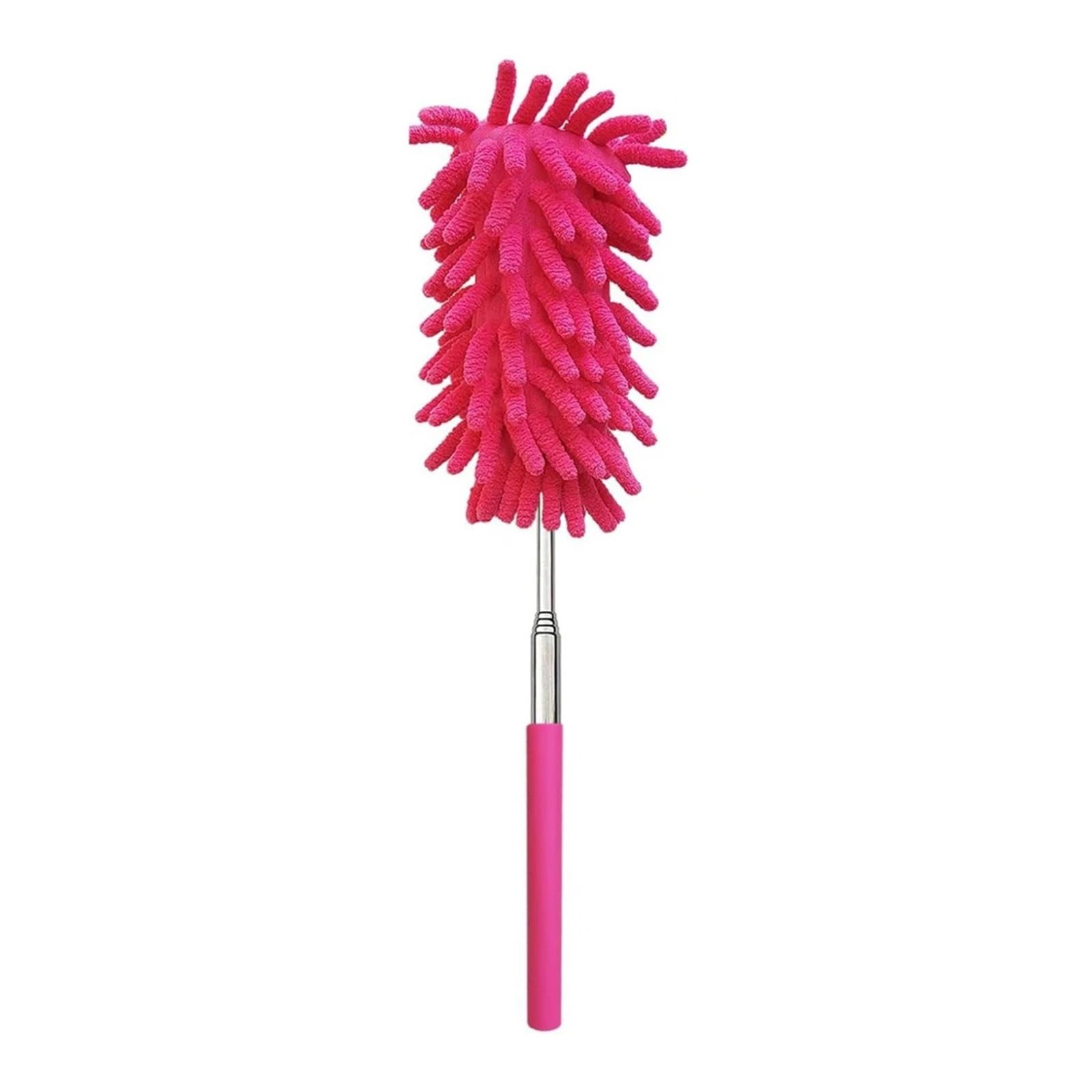 Feather Duster Extendable and Washable Microfibre Feather Duster, Reachable Cleaning Tool, Small Dusters for(Pink)