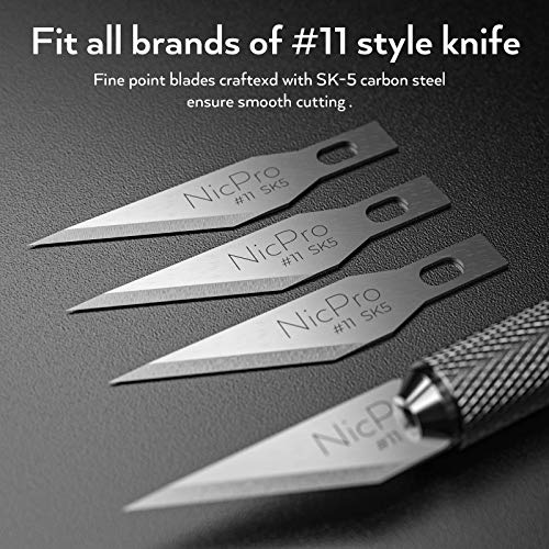 image for Nicpro 240 PCS Hobby Blades Set SK-5, Art Utility #11 Blades Refill Cu