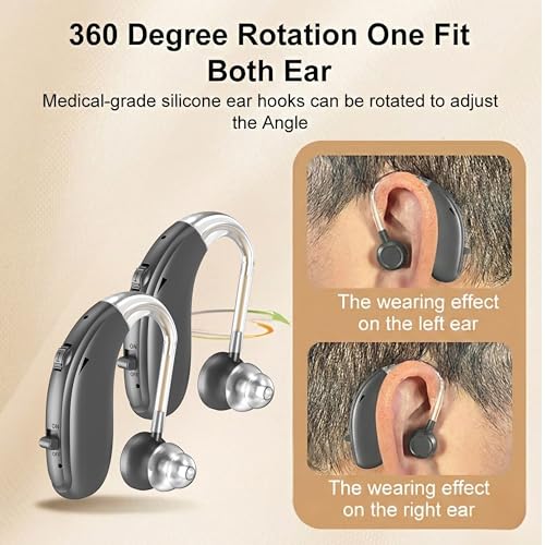 Image of Fastwell F27-2 Unit For Both Ear Rechargeable Hearing Aids for Adults with Hearing Loss, Mild To Moderate, Noise Reduction Ear Machine, (Grey-Pair) 1-Year Warranty
