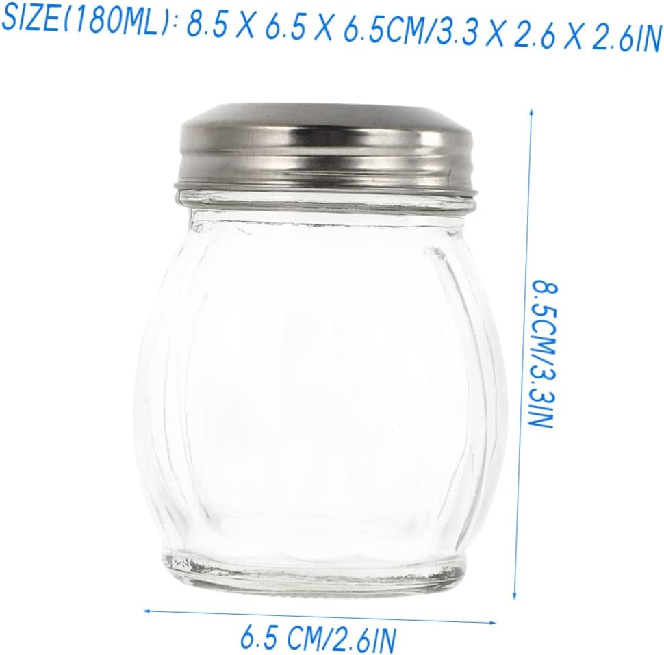 180ML Glass Seasoning Bottle Set of 4 Multi-Hole Spice Dispenser for Kitchen Use for Pepper and Seasonings