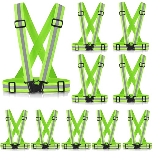 Reflective Vest Running Gear, 2Pack High Visible Safety VES for Cycling Jogging Running Walking, Adjustable for Men Women Kids