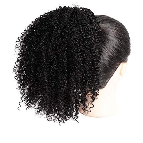 NarutoSak Peruca feminina, cabelo sintético afro cacheado, rabo de cavalo, peruca curta, extensão de