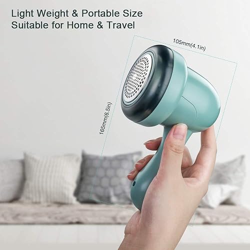 Miniatura 6 de Afeitadora de tela, removedor de pelusa recargable por USB, removedor de pelusa portátil para ropa, afeitadora de suéter con 2 cuchillas de repuesto