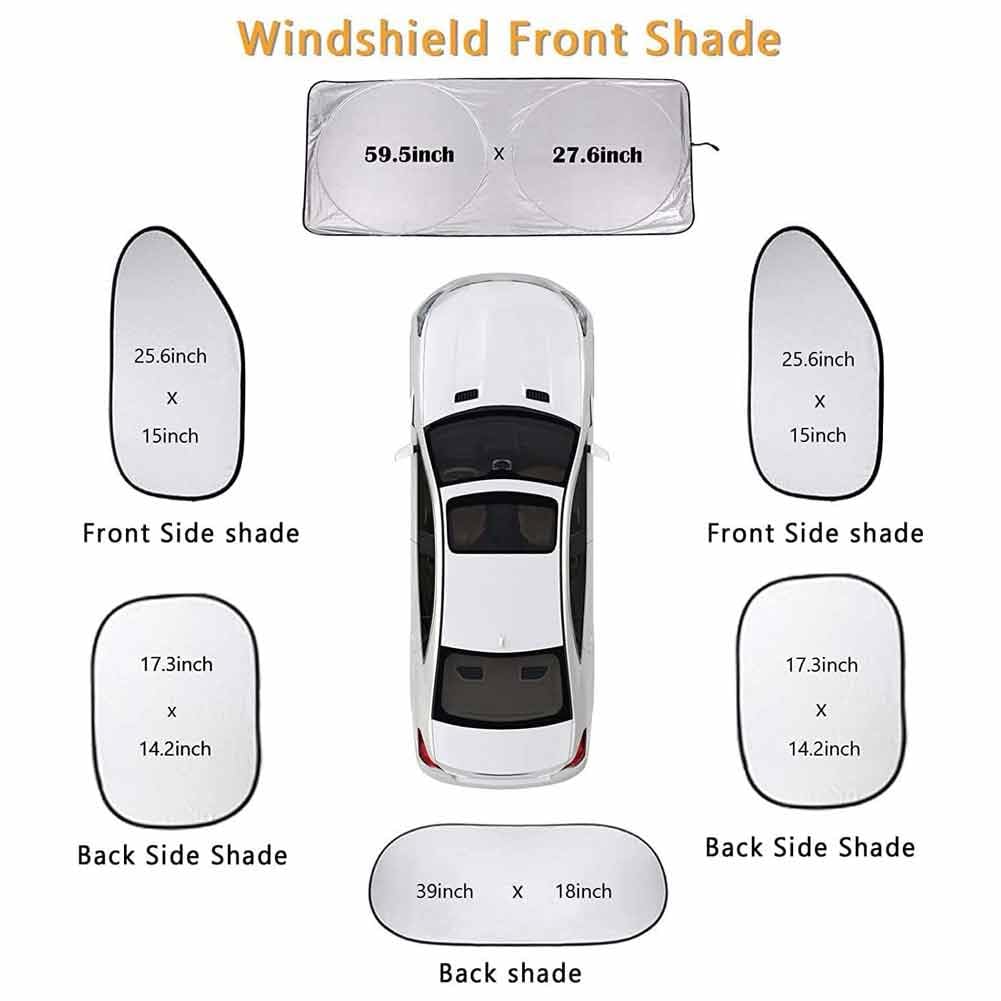 Parasole Auto per Lincoln Navigator 2019-2026, Set 6 Pezzi Parabrezza Interno Tende Riflettenti Protezione UV Finestrini Laterali Lunotto Posteriore