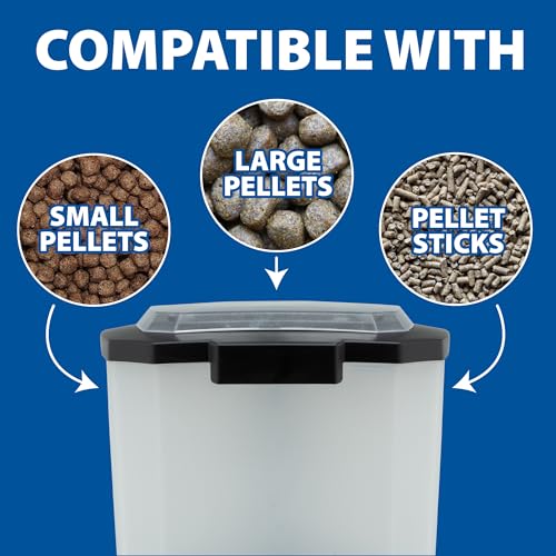 The Pond Guy KoiGrower Automatic Pond Fish Food Dispenser, Solar, Battery & AC Electric Power, Auto Timed Koi Pellet Feeder, 5 Gallon Feed Container