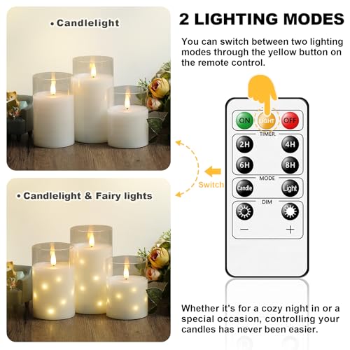 Bougies LED avec télécommande 11 touches et minuterie programmable 24h