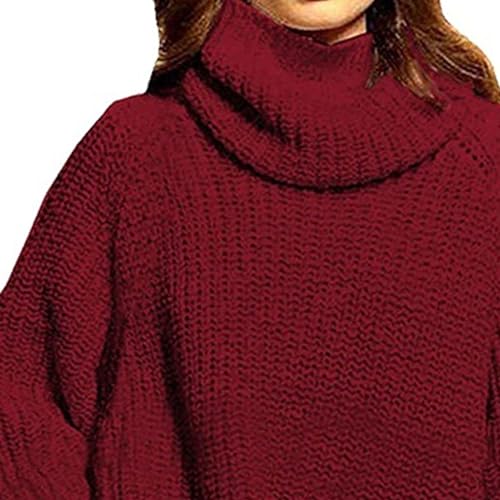 Robe pull col roulé amples en tricot pour vos sorties d'automne - 2