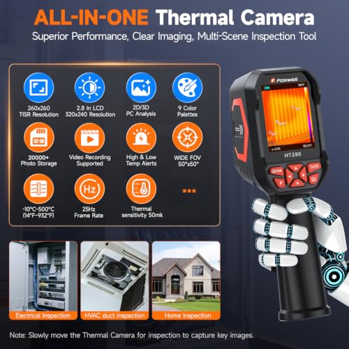 Image of FOXWELL HT280 Thermal Imaging Camera, 320 X 240 2.8 inch LCD, 260 x 260 TISR