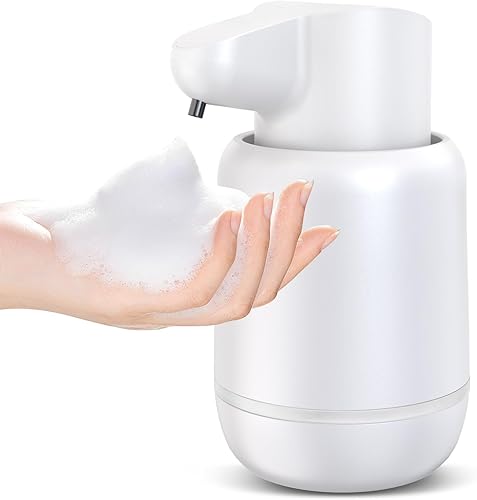 Dispensador automático de jabón espumoso de 15 oz14.2 fl oz, desinfectante de manos espumoso, soporte de pared sin contacto con 4 niveles,