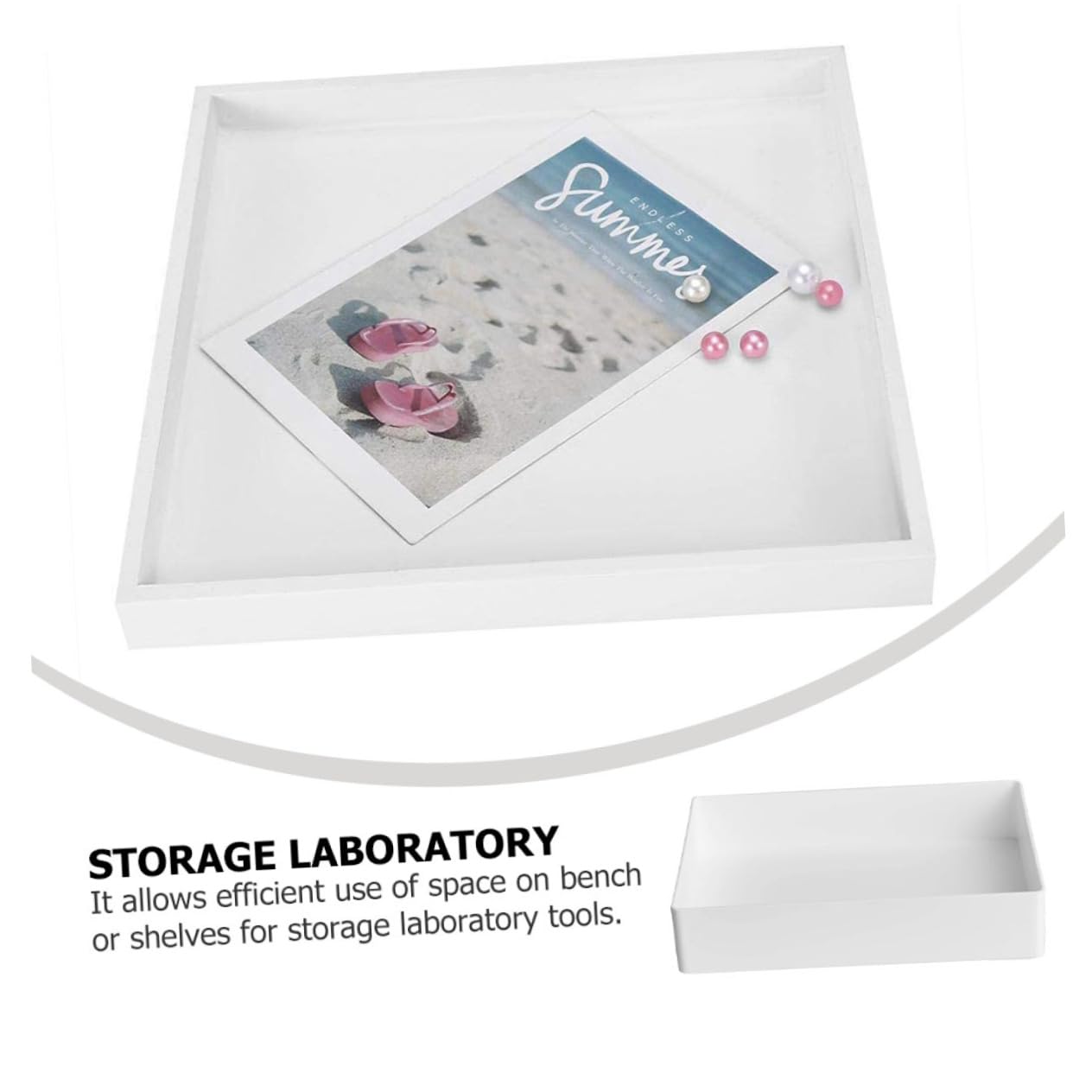 ERINGOGO Plateau de Laboratoire Facile à Nettoyer en Polypropylène Blanc, Organisateur Multifonction pour Outils et Consommables de Laboratoire