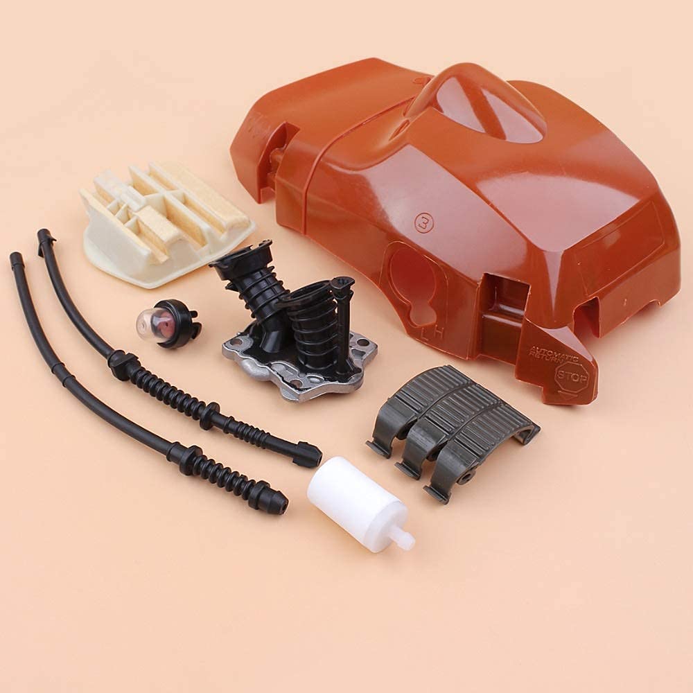 Kit de Filtro de Aire del colector de admisión con Clip de Tapa Superior del Cilindro Compatible con Husqvarna 445 E 445e 450 450e Repuesto de Motosierra de Gasolina