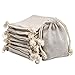 calary 100pcs Double Canvas Drawstring Bag Cotton Pouch Gift Sachet Bags Muslin Bag Reusable Tea Bag 2.75x4 Inch