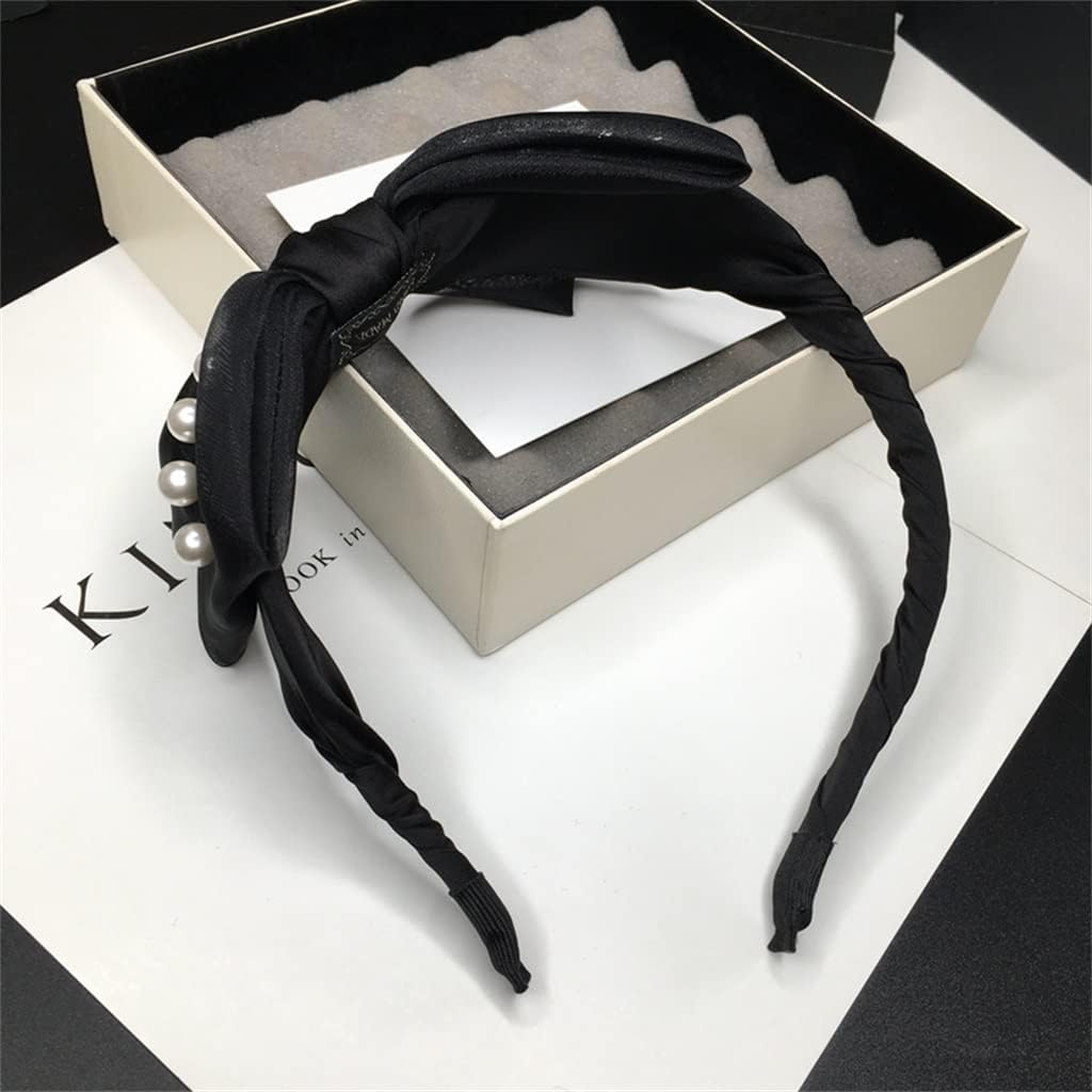 Mesh Bowknot Hair Hoop Head Hoop Pearl Nail Bead Hairpin Fine Section Hair Cave Women (Color : E, Size : 1)