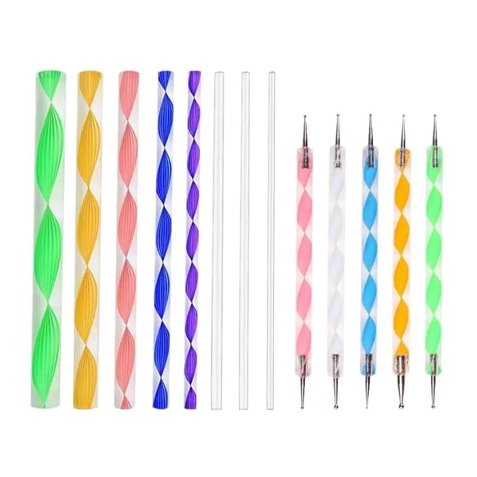 ARTISTERY Mandala Dotting Tools for Painting,Rock Paint Kits,Nail Art,Polymer Clay,DIY Supplies with Ball Stylus Dot Pen,Metal Modelling Ball (8 Pcs Mandala Tool & 5 Pcs Dotting Tool) Multicolor-image-33