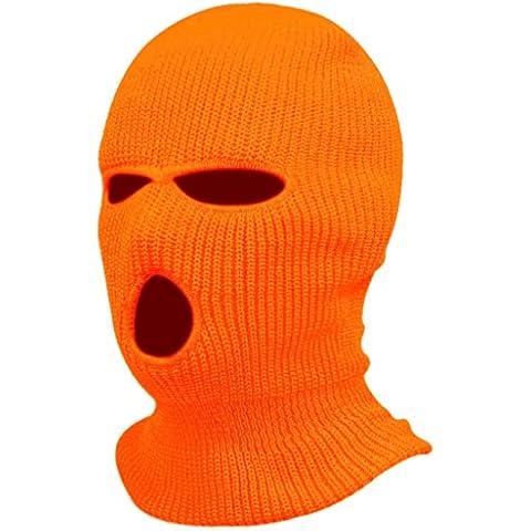 Junhouse 3 Holes Ski Cycling Balaclava Hood Cap Full Face Mask (Orange) Cover