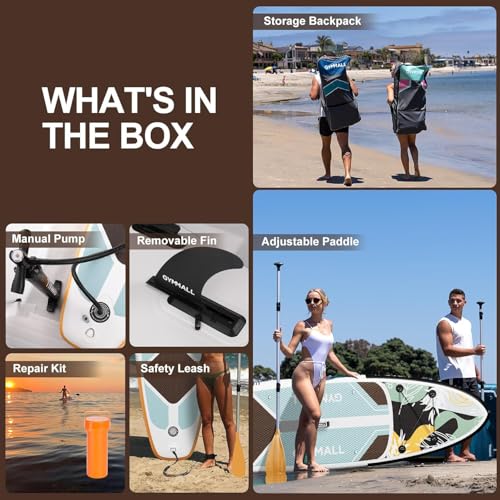 Image of Paddle Board, Inflatable Stand Up SUP Paddle Boards for Adults & Youths of All Skill Levels, Wide & Non-Slip Deck Design Blow Up Paddleboards with Premium Accessories & Storage Bag