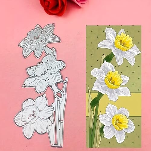 Lapoo Flowers Cutting Die for Scrapbooking - Durable, Cut Stencils for DIY Scrapbook Photo Album Decorative Paper Card, Metal Card Making Supplies (Calendula 5 x 2.2 in)