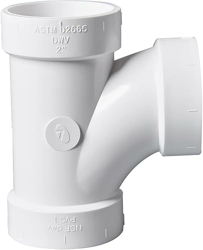 Rainbow Dream Adaptador de tubería en T de PVC DWV de 3 pulgadas - 1 unidad, blanco