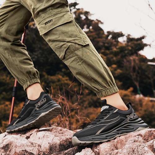 and Trendy Men's Waterproof Cloth Hiking Sports Shoes. Suitable for Outdoor Activities Like Mountain Climbing, Hiking, Fitness, Walking, as Well as Daily outings (Green,9)4