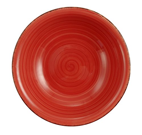 Villa d’Este Home Tivoli Baita, Gres, Rosso, Set 6 Piatti Fondi (21 cm), 6 unità