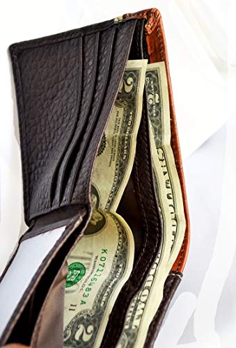 Men western cowboy brown leather texas star concho bifold small wallet3