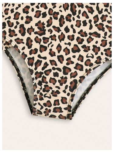 GORGLITTER Girl's Leopard One Piece Swimsuits Ruffle Criss Cross Bathing Suit4