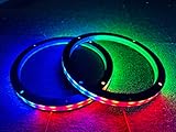 2PCS 10' Car LED Speaker Ring Lights Decorative Light Kit Coxial Spreaker Rings Dream Color Chasing Flow Series Truck Boat Million Colors Shift Spacer Ring Light Bluetooth App & Remote Control