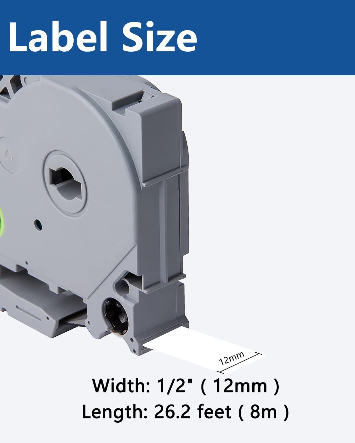 3 Pack 12mm 0.47 Extra Strength Adhesive Laminated White Tape Compatible for Brother TZ TZe S231 for Ptouch PT D210 D200 H110 H100, 1/2'' x 26.2ft Black on White - Image 2
