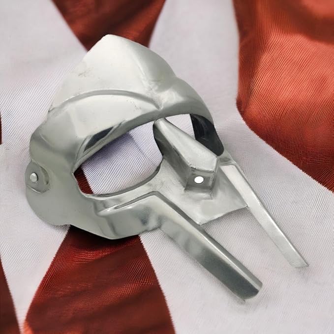 MF Doom Face Mask Mid Steel face Armor Medieval Roman Gladiator Costume Mask Re-Enactment Adult Custom Crafted Helmet - Image 6