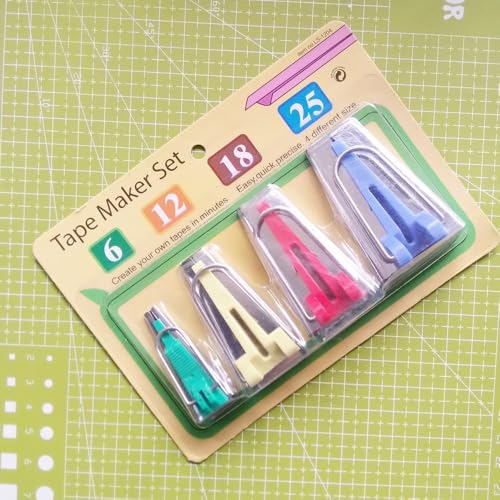 YICBOR Set of 4 Sizes Bias Tape Maker 6mm 12mm 18mm 25mm Fabric Sewing Quilting Bias Binding Maker by YICBOR - Image 3